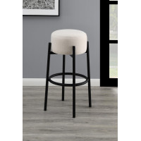 Coaster Furniture 182176 Upholstered Backless Round Stools White and Black (Set of 2)